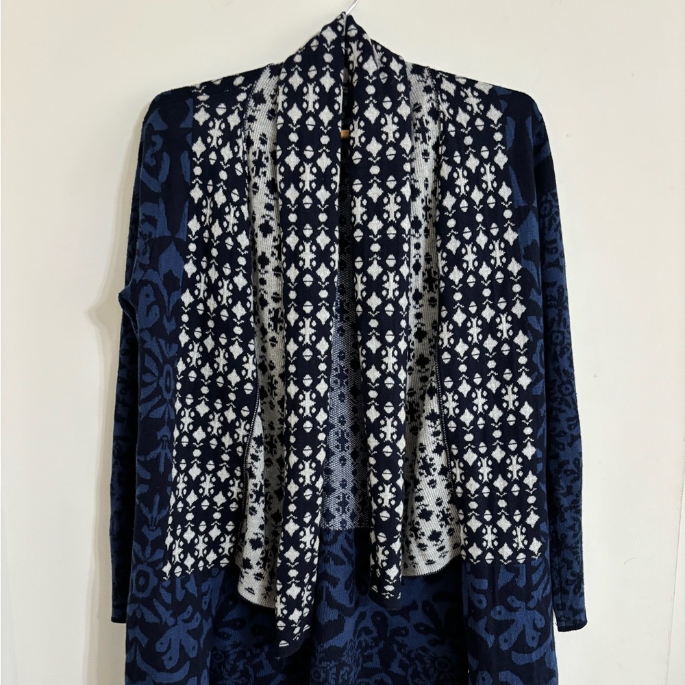 Gypsy Open Front Cardigan Sweater Blue Women XS Cashmere cottagecore warm top